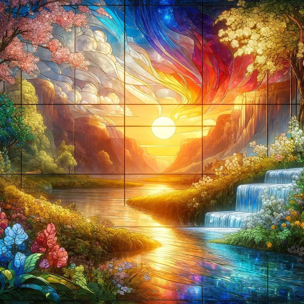 Sunset Mosaic: Where Dreams Alight the Horizon