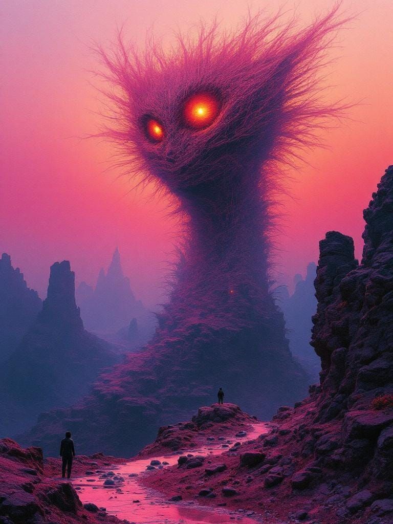 Biomechanical planet in Giger designed plants & animals