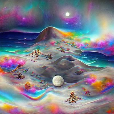 A beach on top of the moon