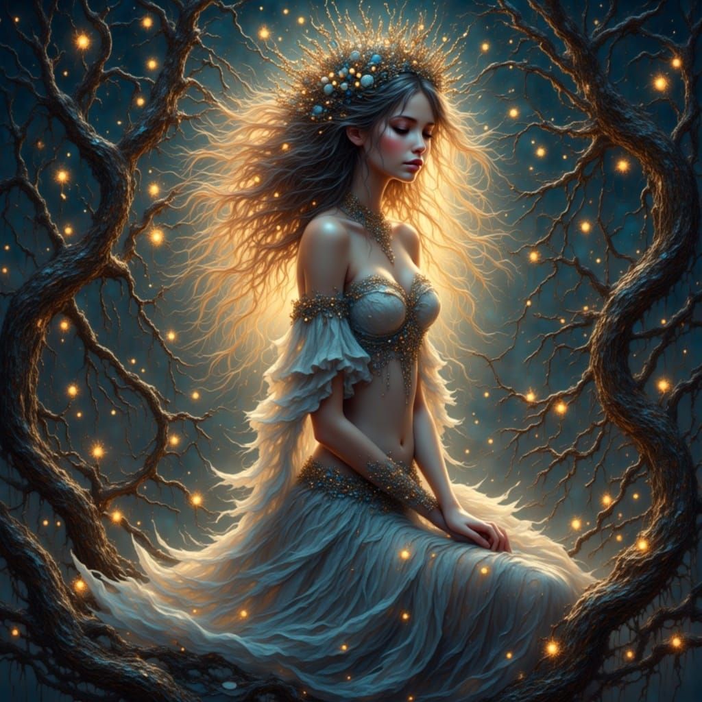 In every shadow, memories pure and faint
Her strength emerges, no longer a saint
Perfume of dreams, gentle and sweet
As she sees her star, g...