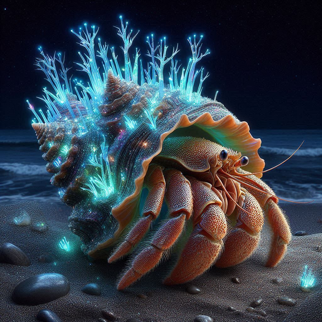 Bioluminescence hermit crab