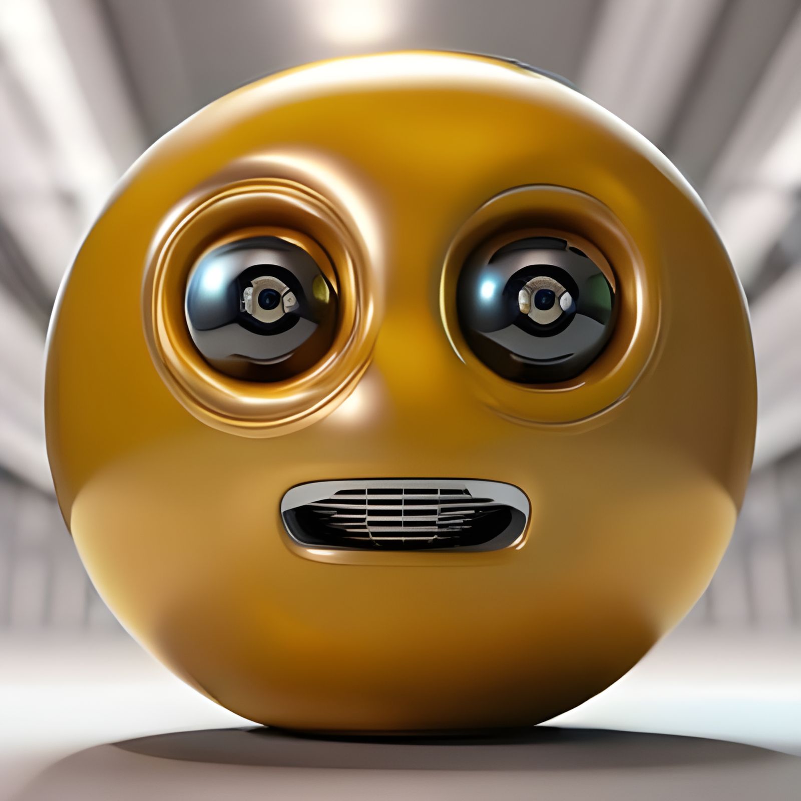 3D Cyberpunk Emoji at the moment when he realise that he should be stamp to a 😬  by @Artificial Intelligence Artist