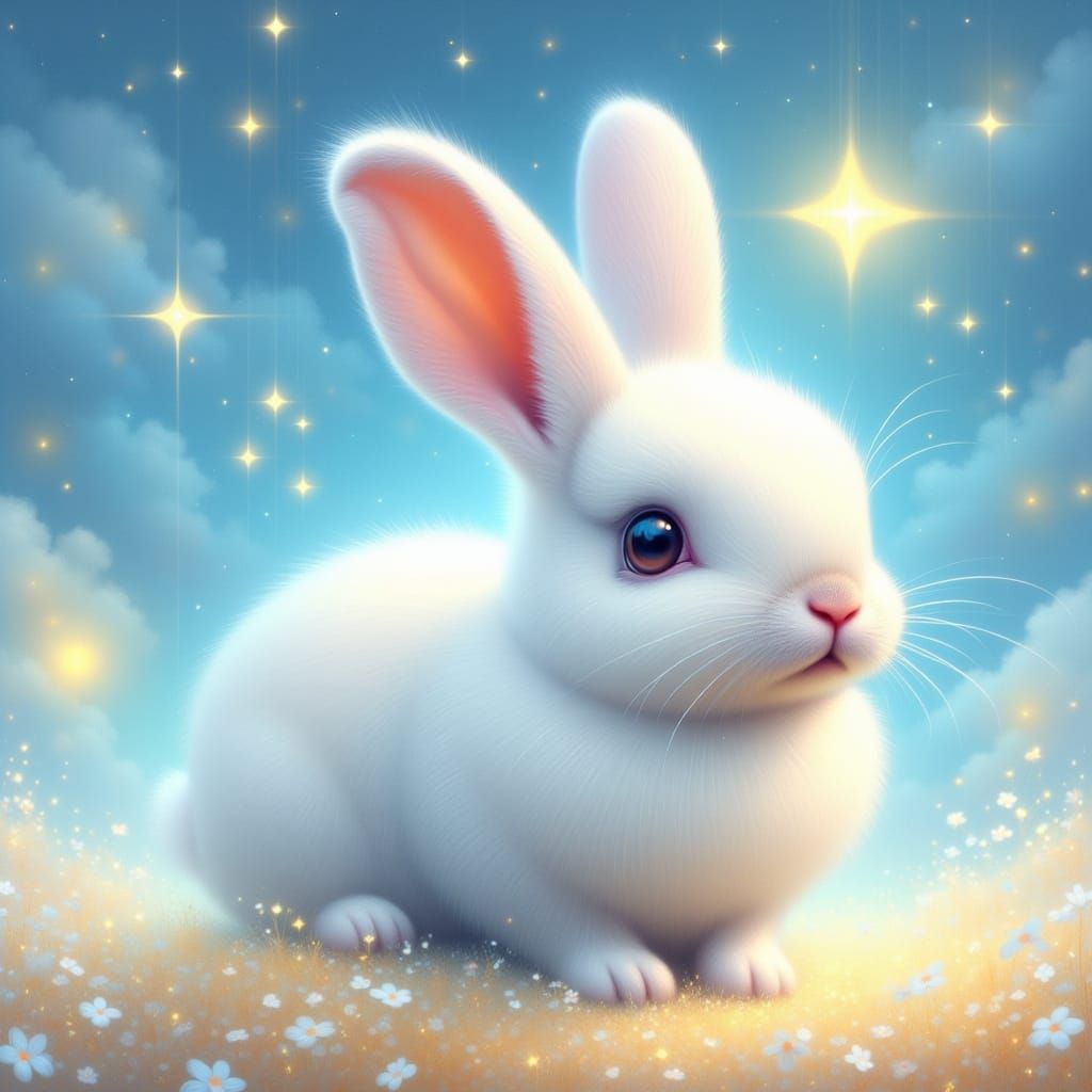 <lora:FiosFantasyGlow:1.0> captivating digital painting featuring a close-up of an enchantingRabbit with delicate features. This hyper-reali...