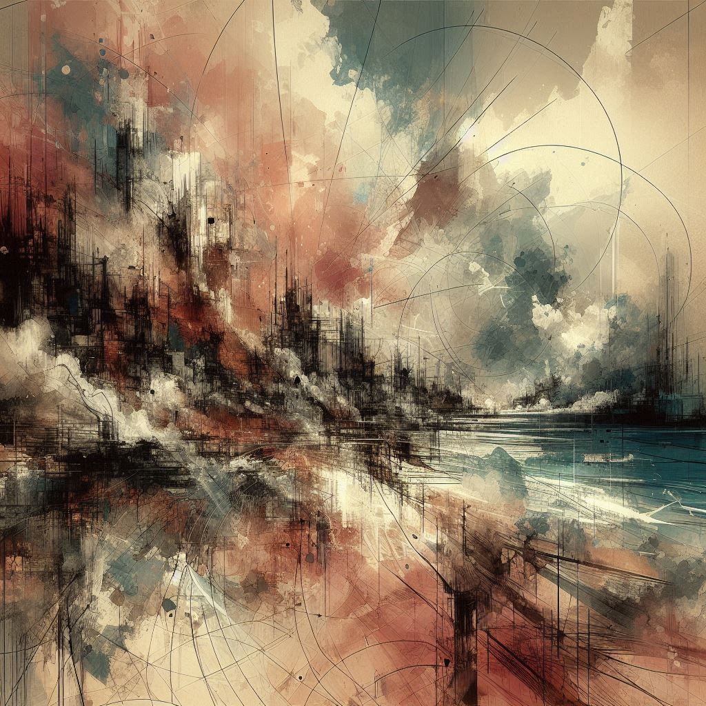 Julie Mehretu abstract landscape destruction