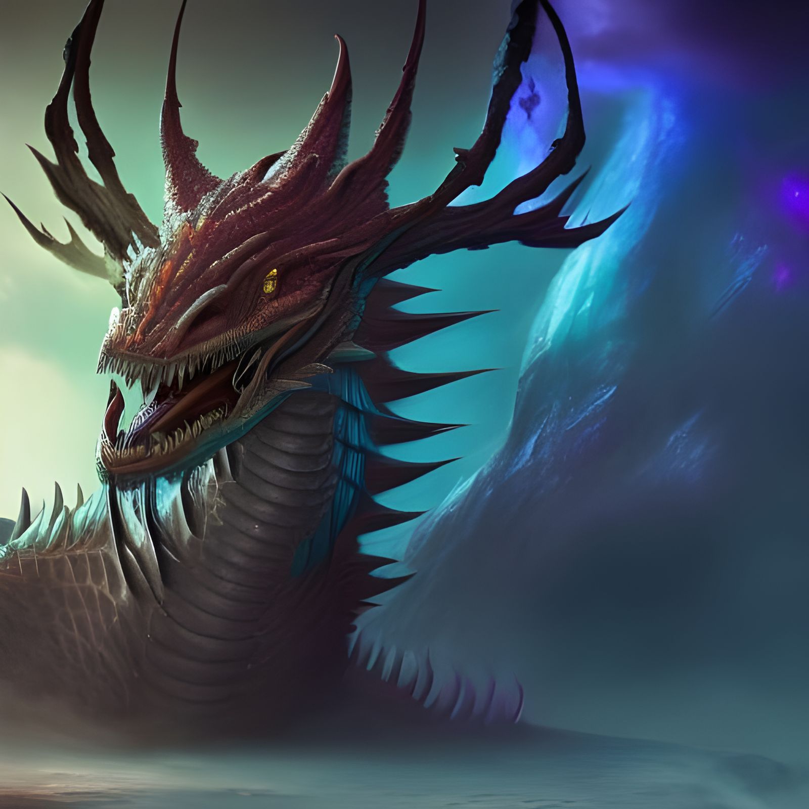 a dragon with a human head