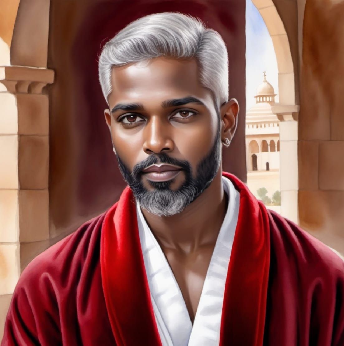 A handsome silver-bearded 'Tamil Moor' in Sri Lanaka