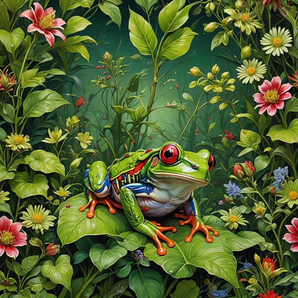 Only Shades of Green: Red Eyed Tree Frog