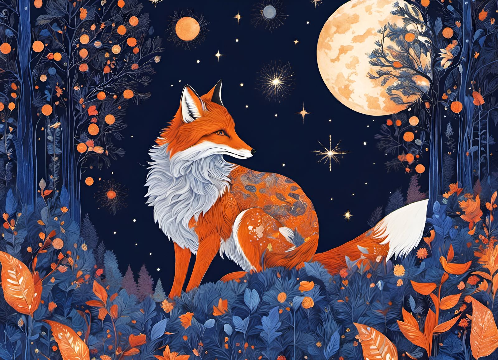 Fox in a Forest - AI Generated Artwork - NightCafe Creator