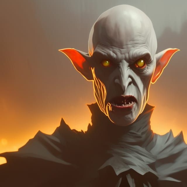 nosferatu rise from hell, backlighted silhouette, a masterpi...