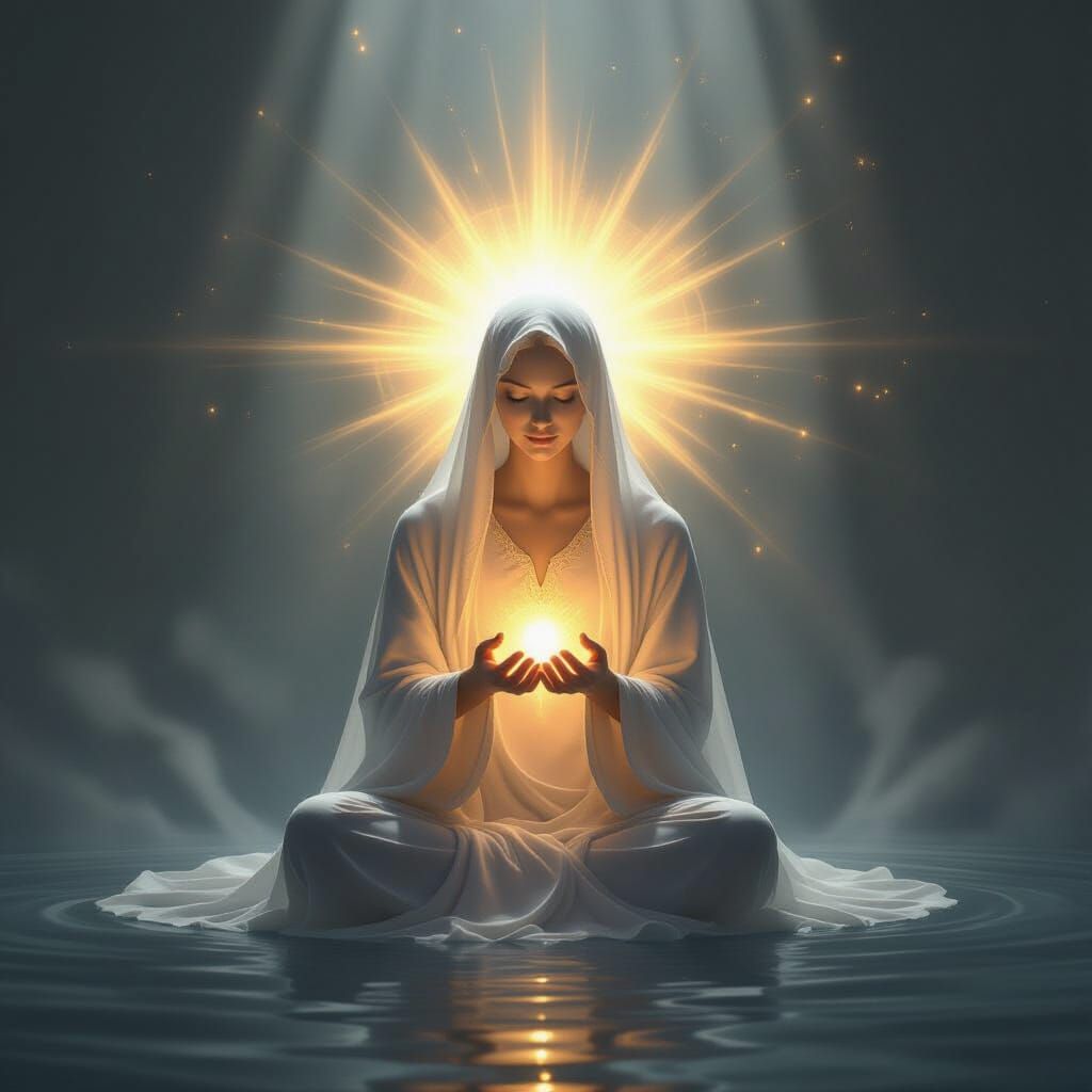 Ethereal Soul Radiates Light Dispelling Shadows