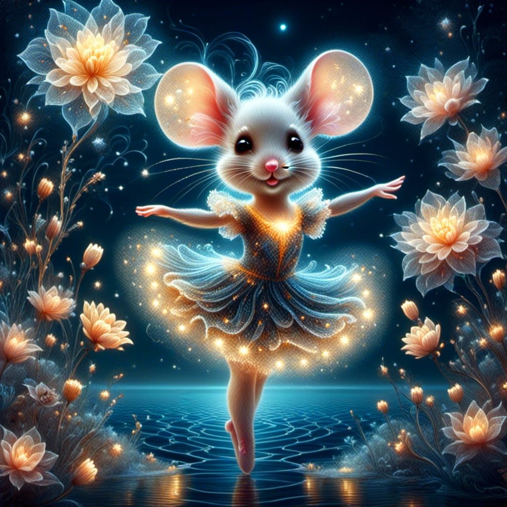 <lora:Magical Stars:1.0> <lora:Ethereal Magic:1.0> Mouse Ballerina
