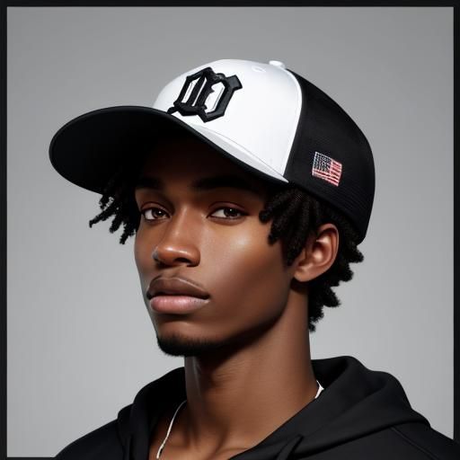 Teenage black boy with baseball hat ai generated artwork nightcafe
