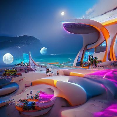 Moon Beach - AI Generated Artwork - NightCafe Creator