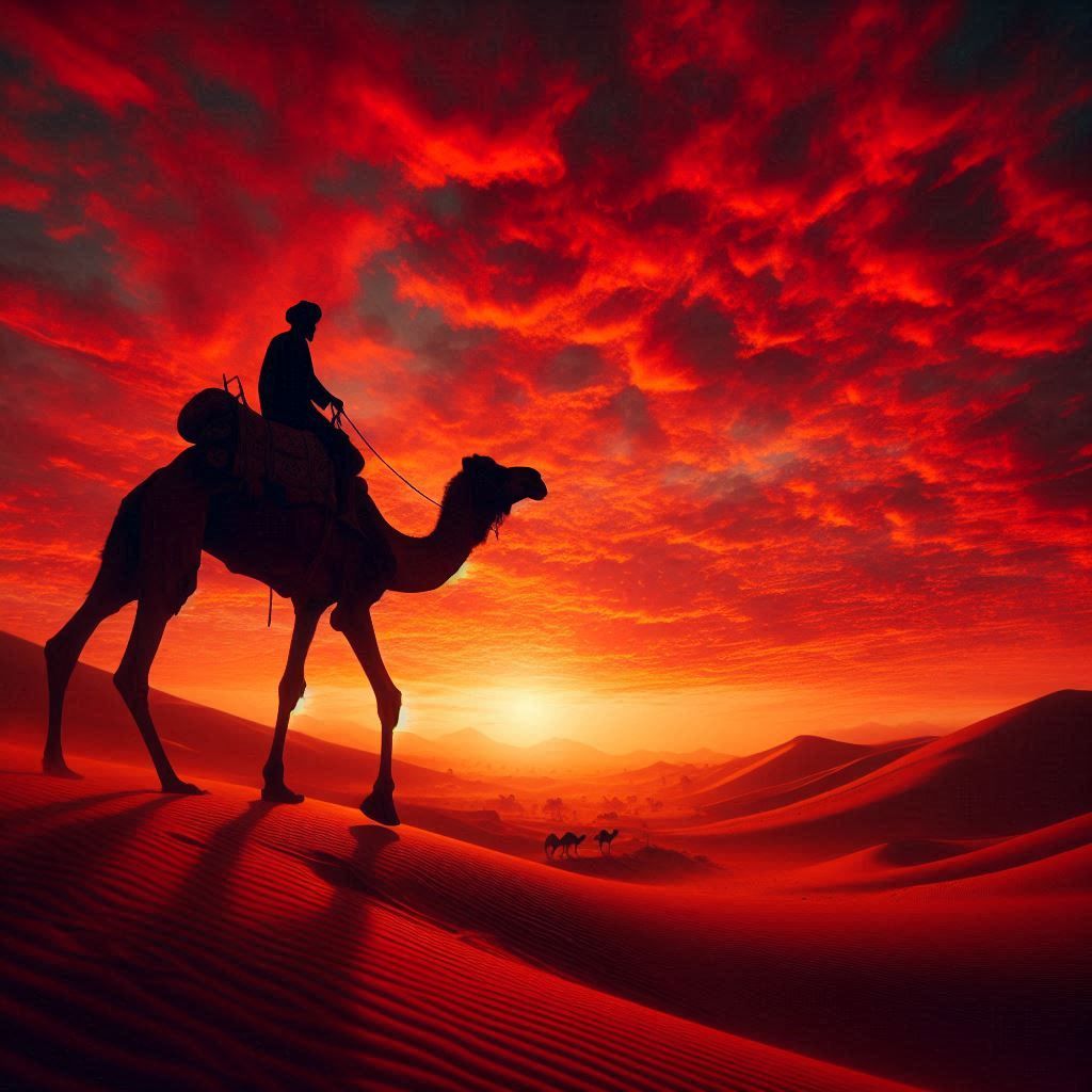A camel and its rider