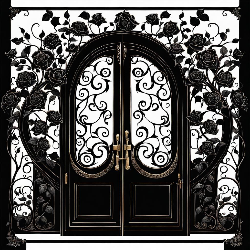 Door with roses AI Generated Artwork NightCafe Creator