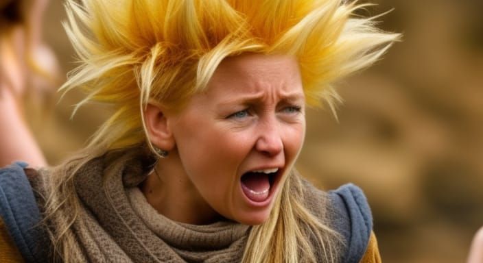Realistic and Beautiful Super Sayayin female in a combat on ...