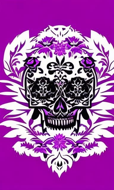 Angel of death floral skull.