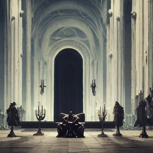 Dark Fantasy Spider Creature on Throne