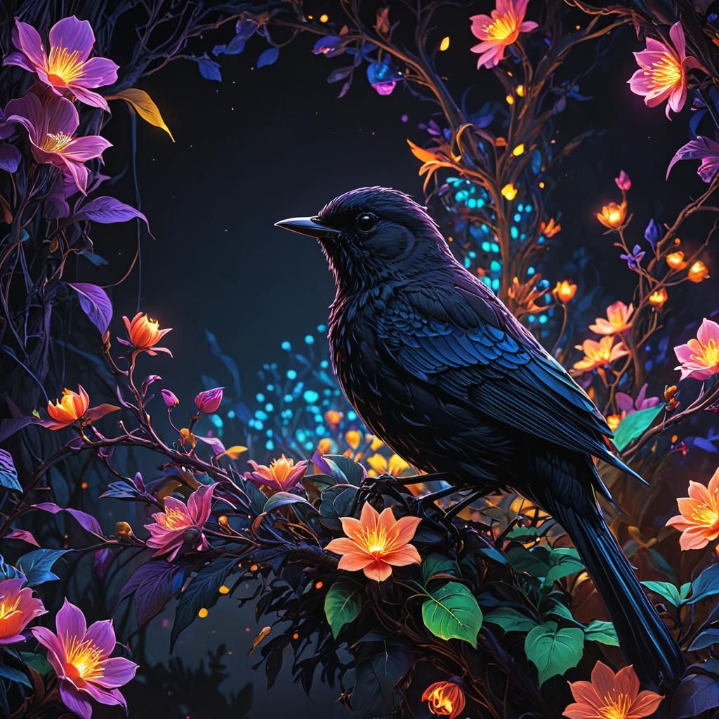 Black Light Blackbird  by @kauri