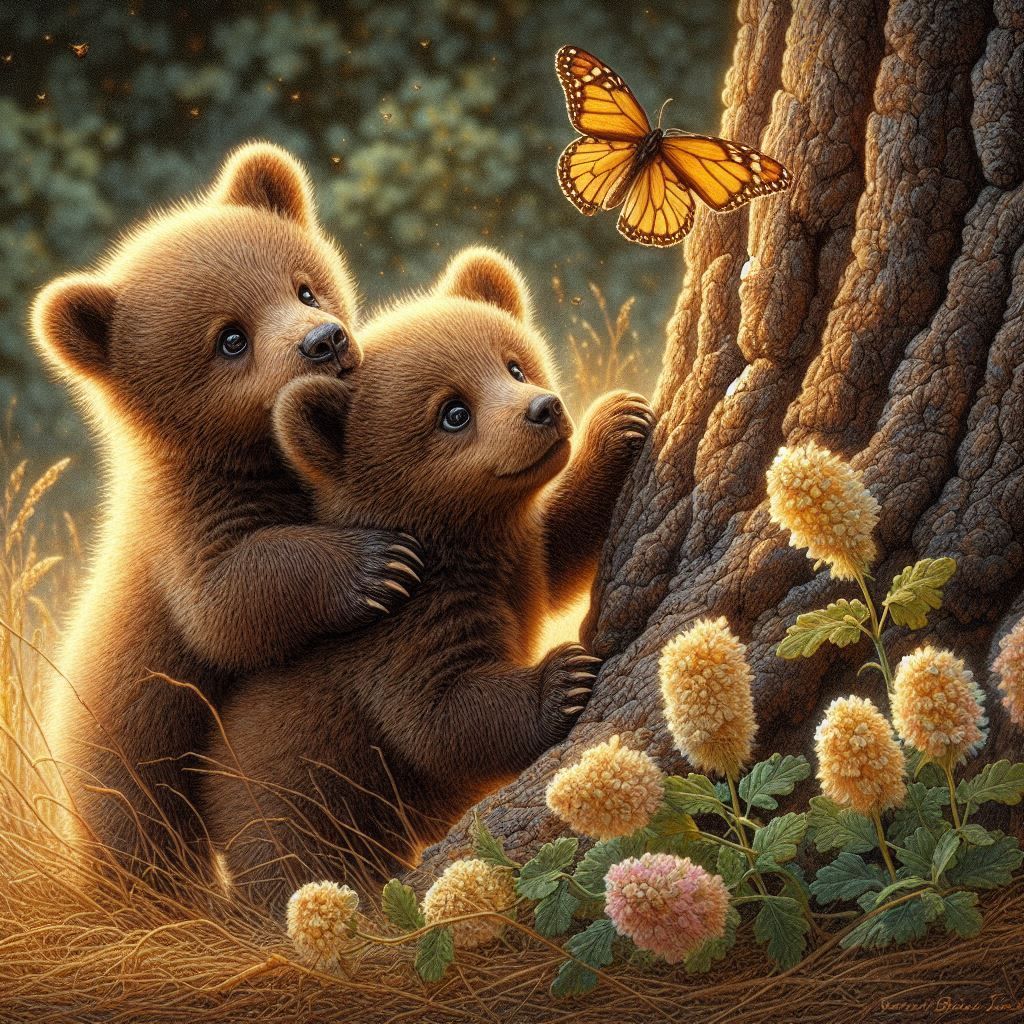Inquisitive Cubs: Baby Bear Siblings' Journey of Discovery