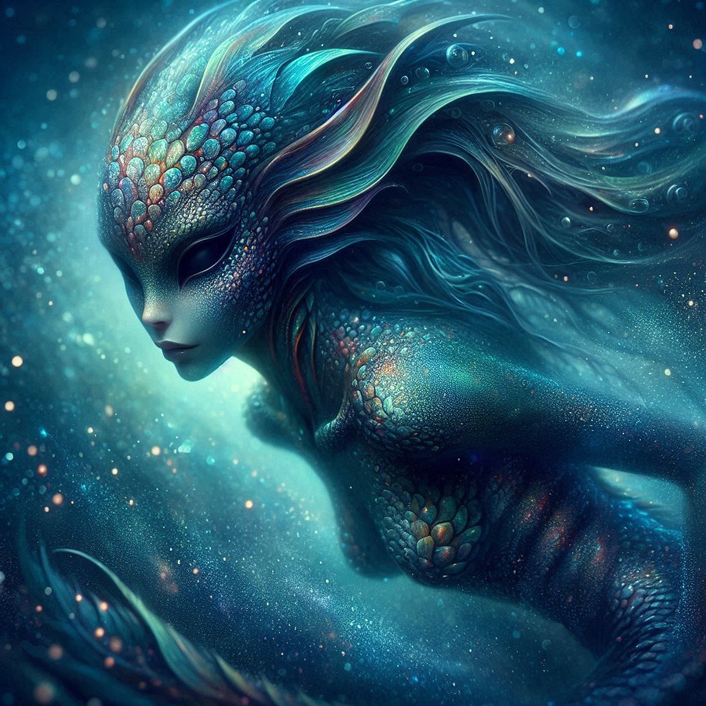 Mermaid - underwater blurred