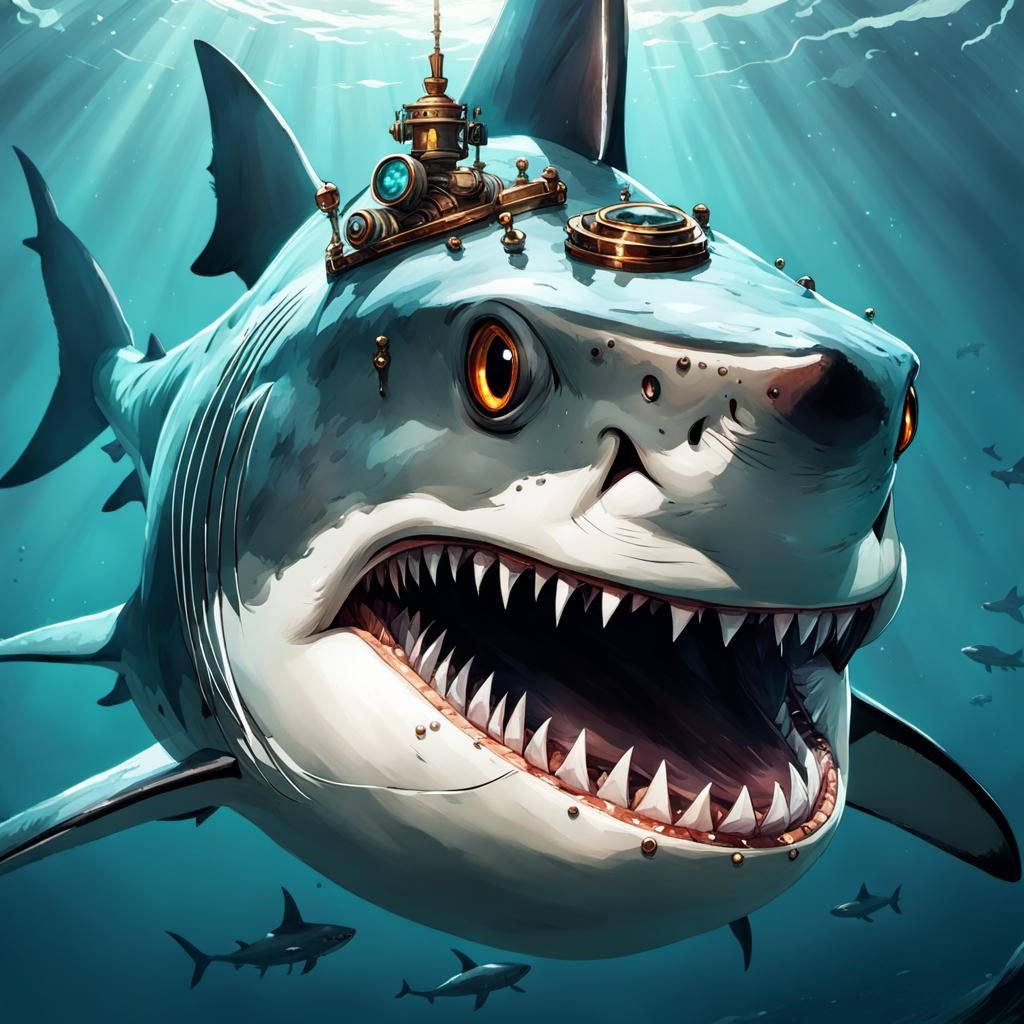 Steampunk shark - AI Generated Artwork - NightCafe Creator