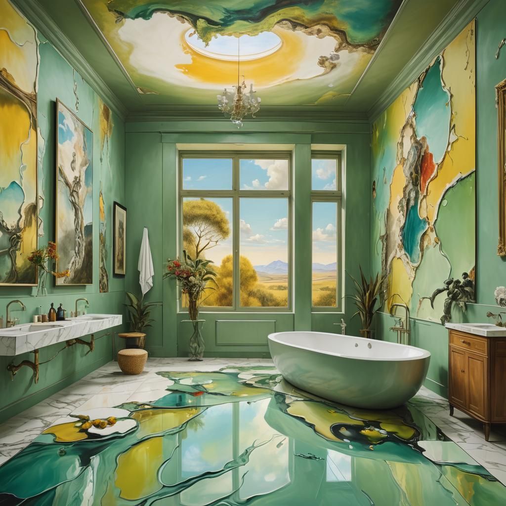A dream bathroom with floor-length panoramic windows in a mo...