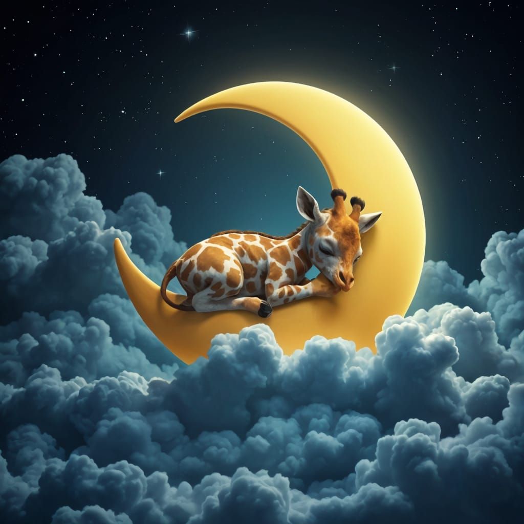 sleeping on a crescent moon  by @L L 1