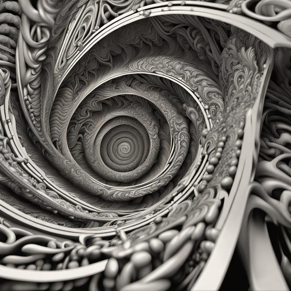 Diagram of an optical illusion art, intricately detailed, hy...