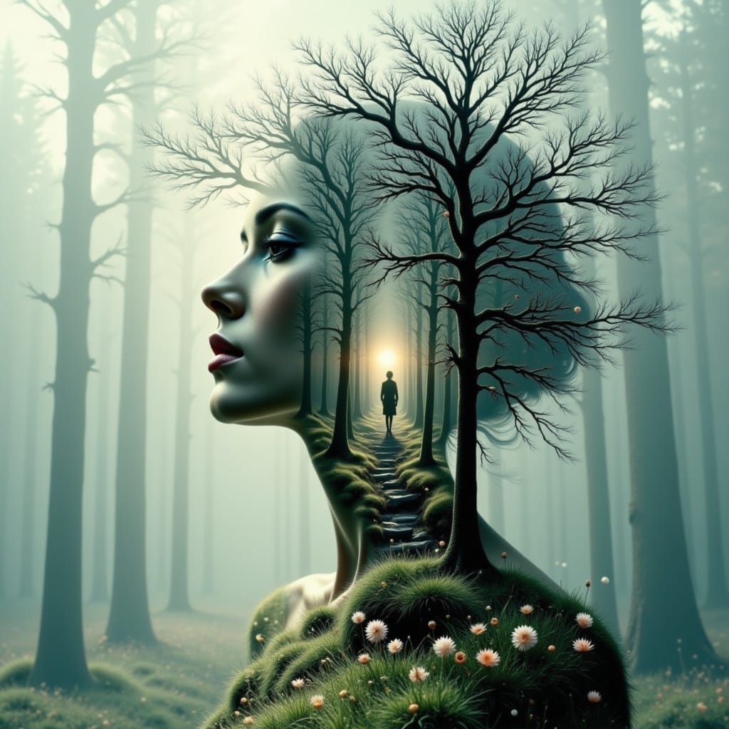  <lora:DoubleExposure:1.0> double exposure fairytale