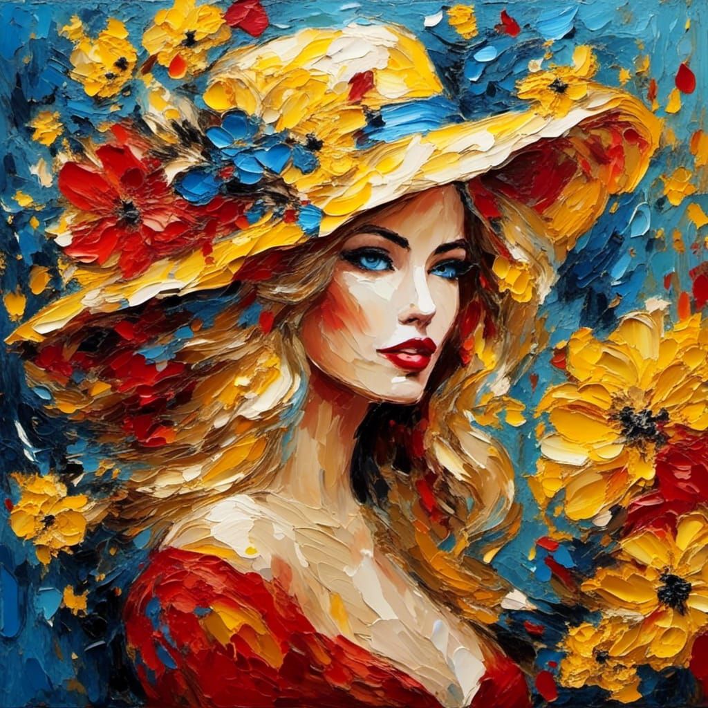 <lora:Impasto Painting:1.0> pretty woman  in the garden, 