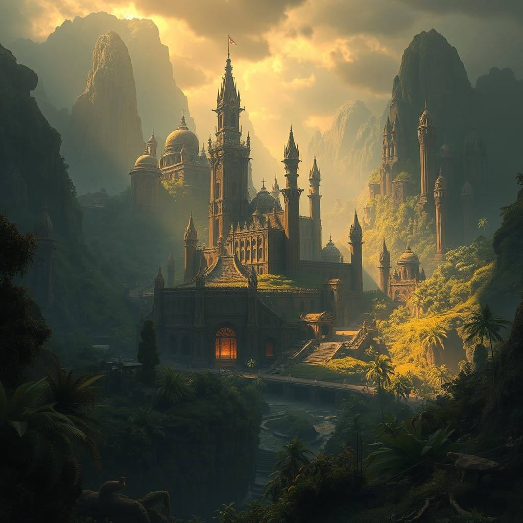 Ancient Cityscape Unveils Mystical Jungle Paradise