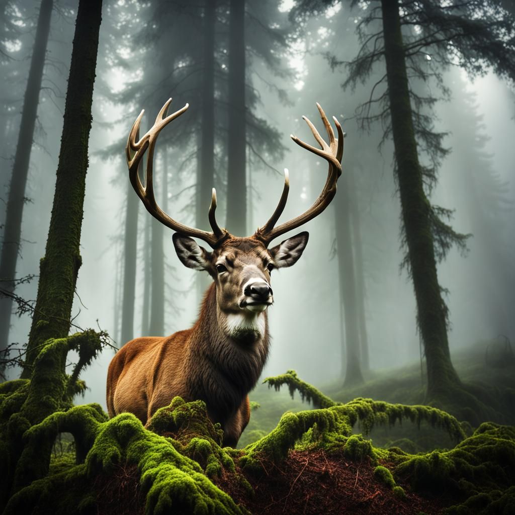 Stag in the Fog