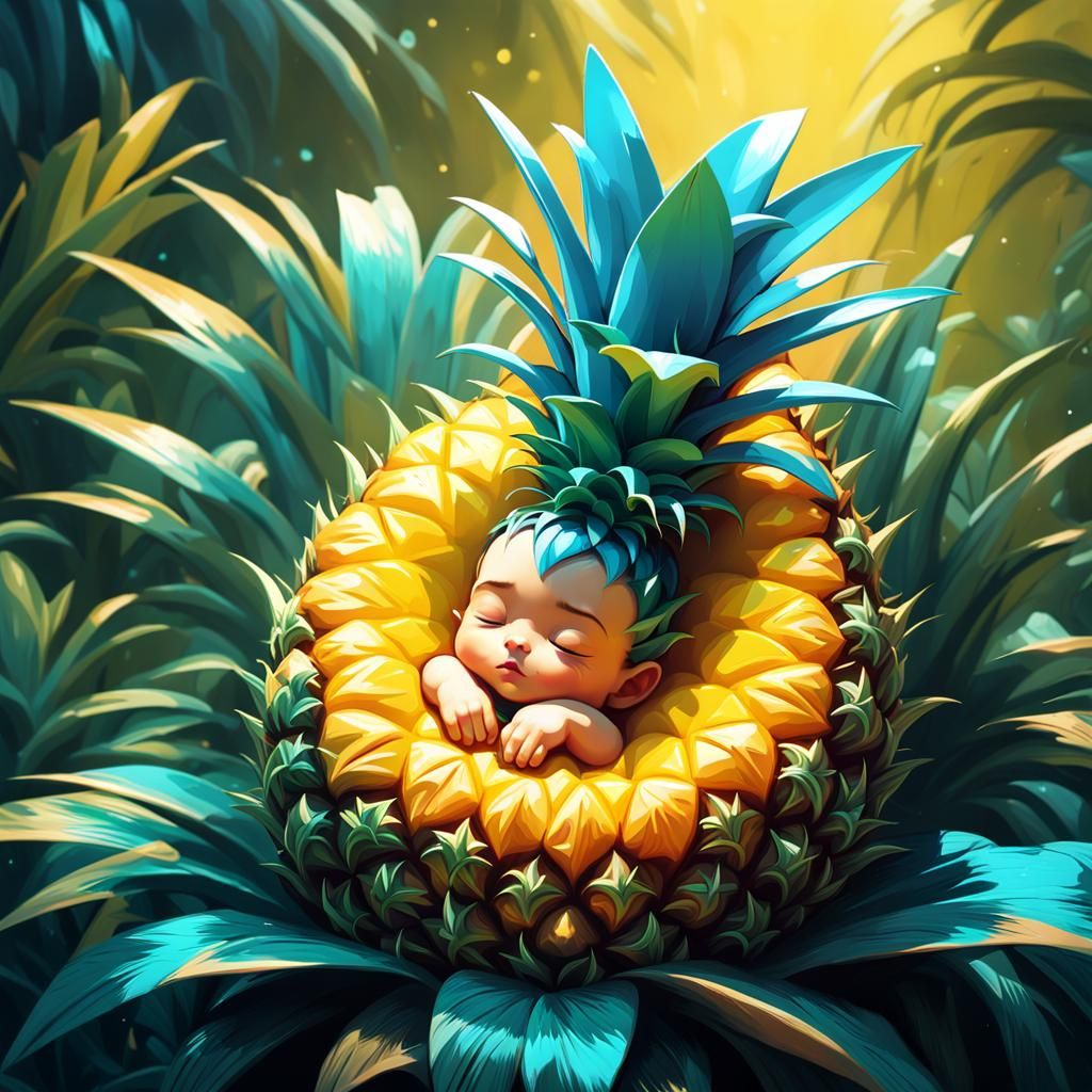 Pineapple baby... AI Generated Artwork NightCafe Creator