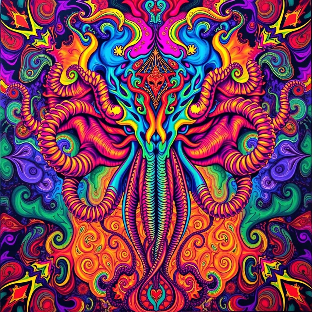 Cthulhu . abstract art  by @YBDESIGNS