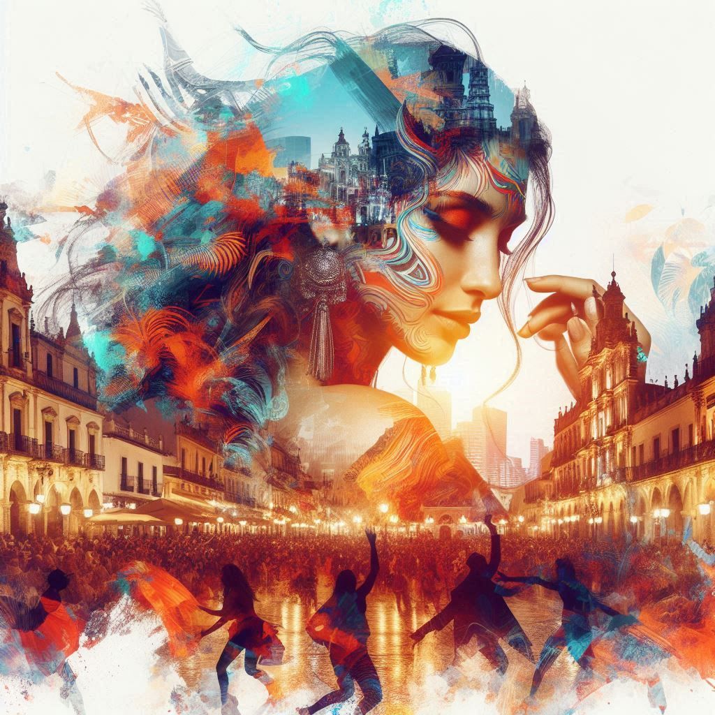 double exposure beautiful fantasy portrait landscape..