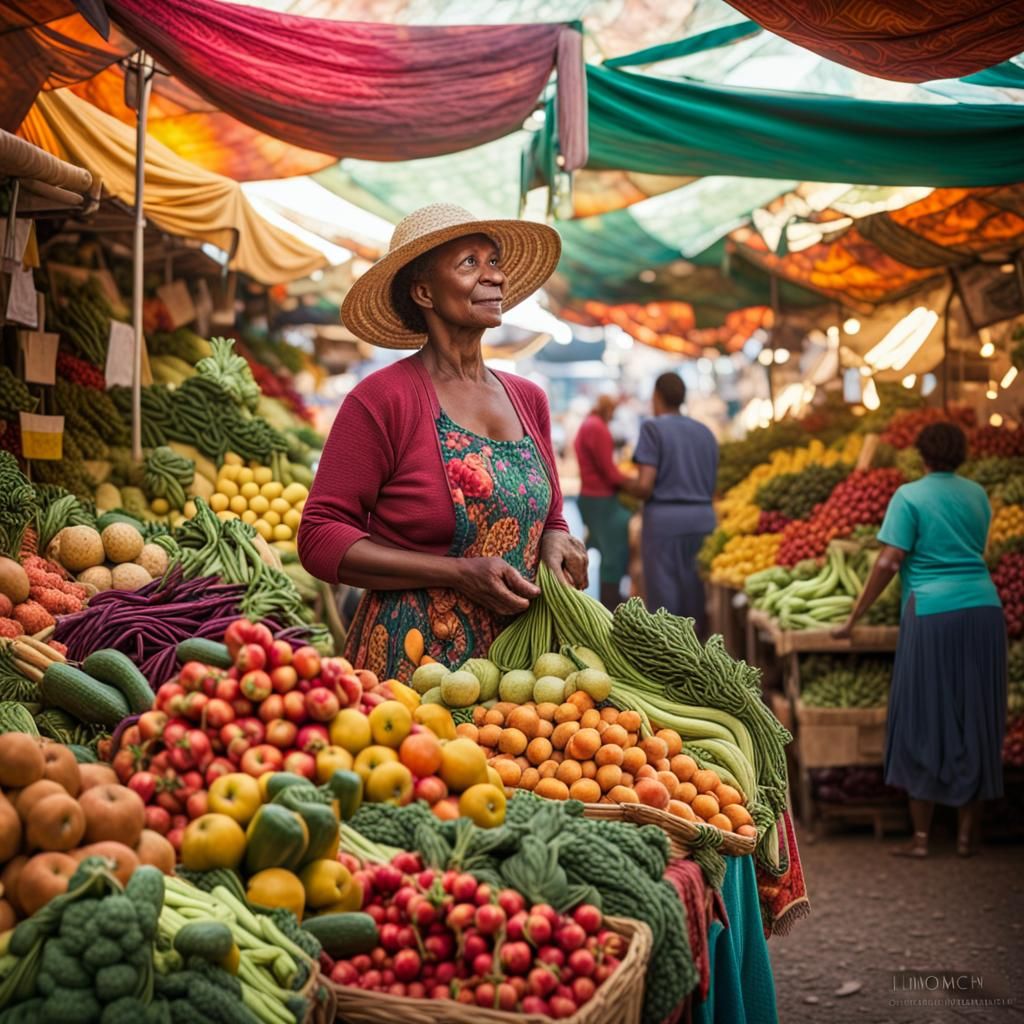 Photo of woman seller in a Farmers Marketplace

a collision ...