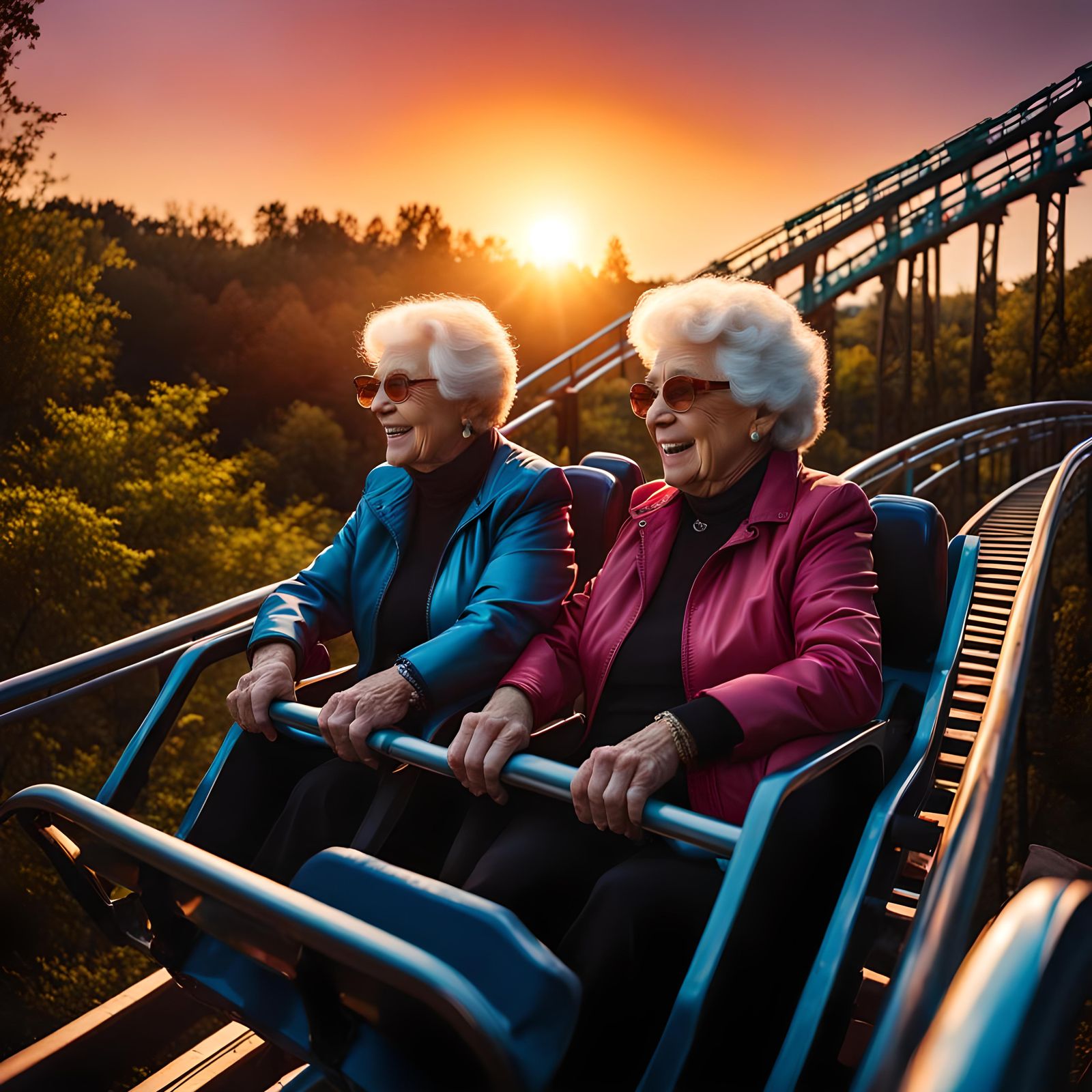 Sisterly fun on the rollercoaster   by @KB