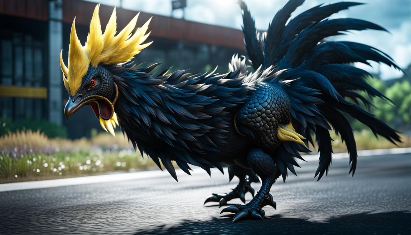 Final Fantasy 7 Black Chocobo Racing! extremely detailed and intricate ...