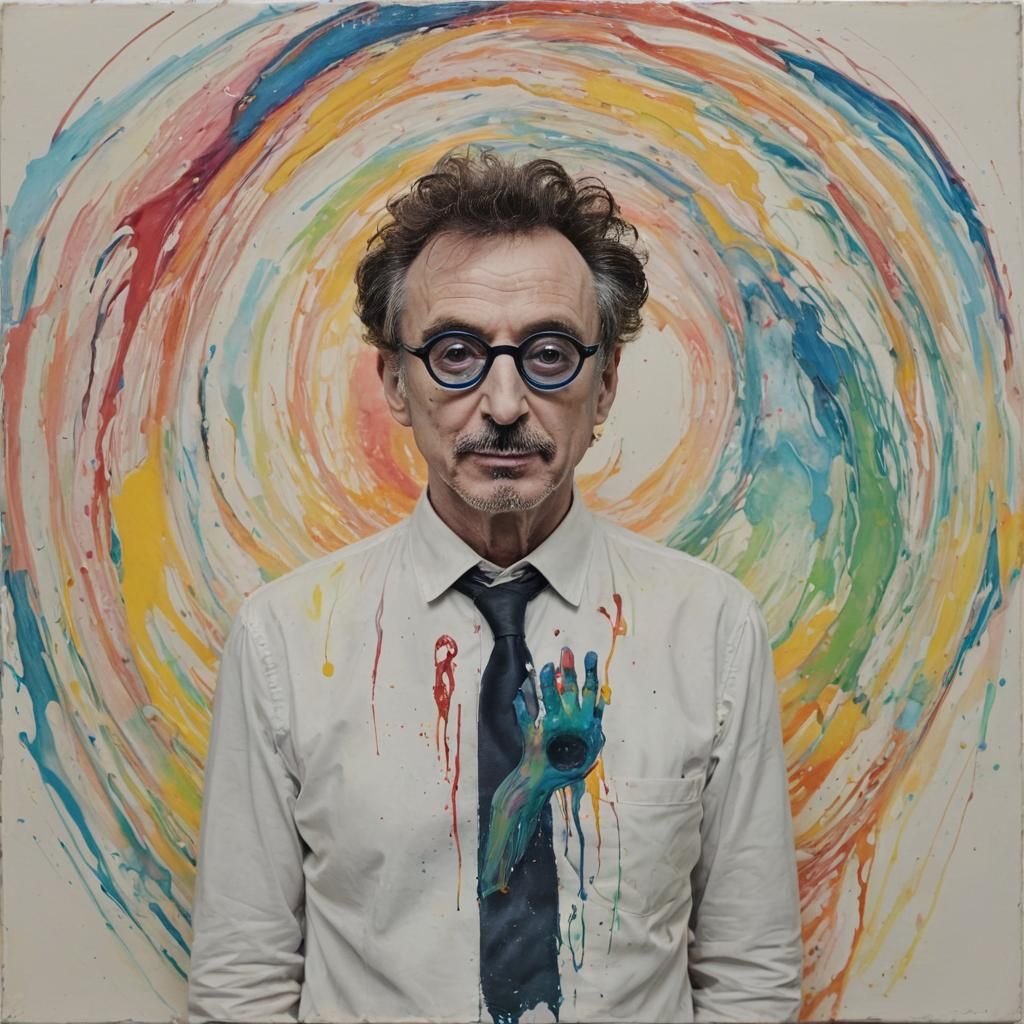 portrait COLORFUL blackhole (KIDS Father3) DOING Fingerpaint