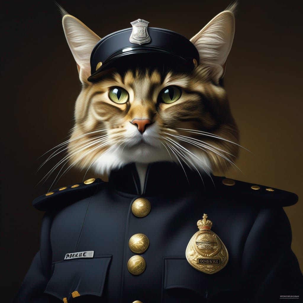 Officer Whiskers AI Generated Artwork NightCafe Creator