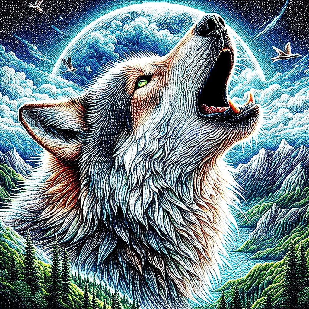 diamond painting wolf