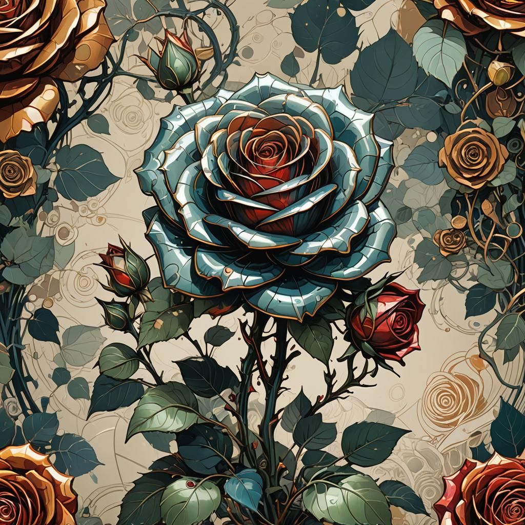 A metal rose