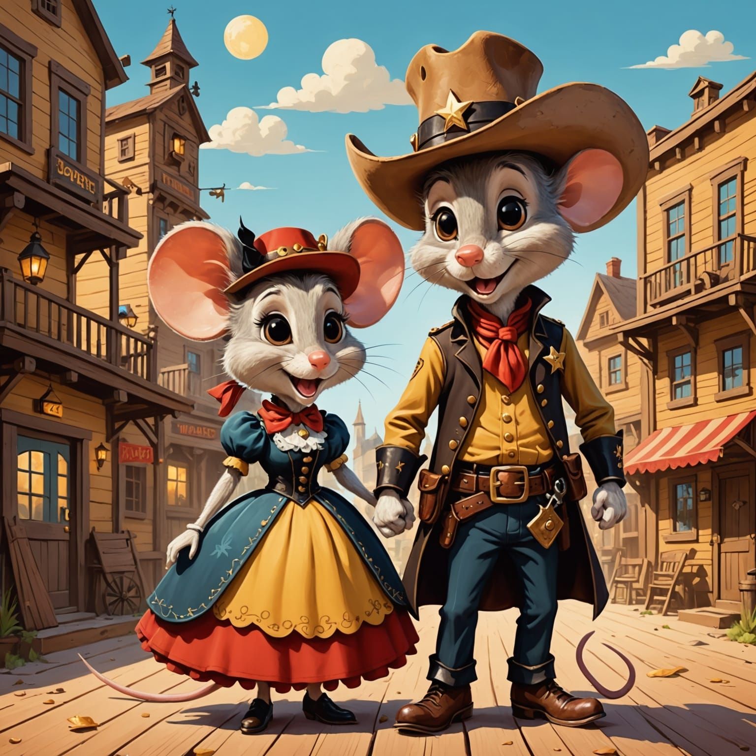 Sheriff Squeaks and Miss Annie Oakcheese  by @AmyLuPotter