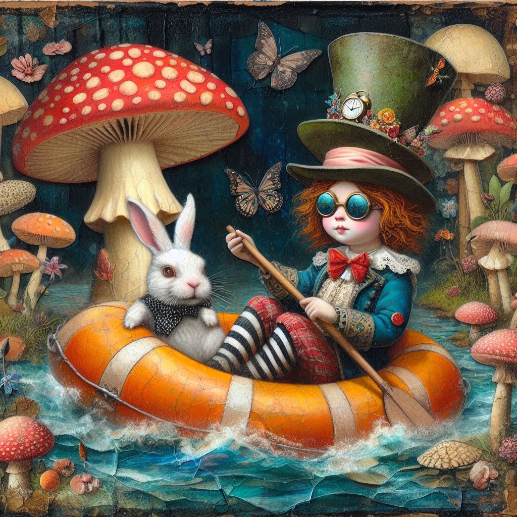 Alice and the White Rabbit on a Float Trip