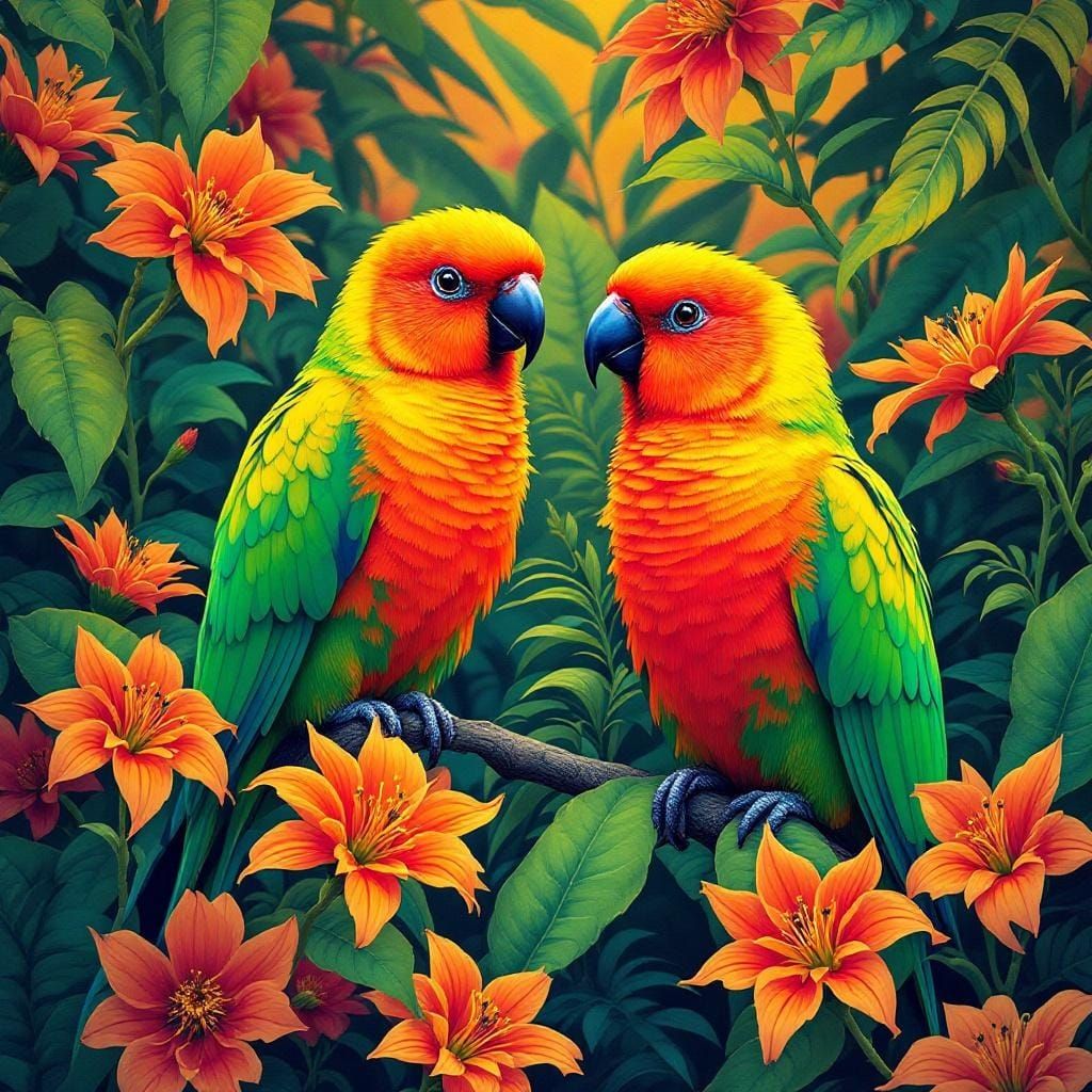 Lorikeets blending in