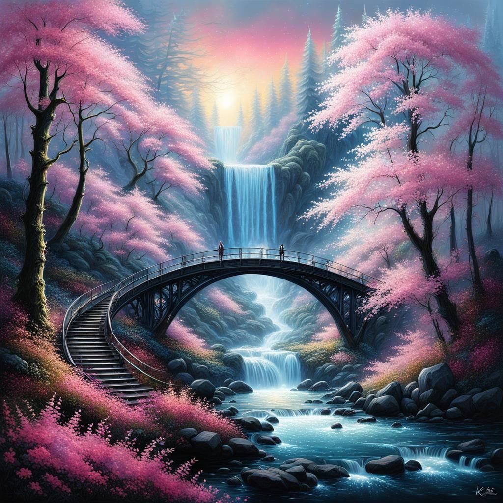 Pink Fantasy Landscape.  by @Floraaplus