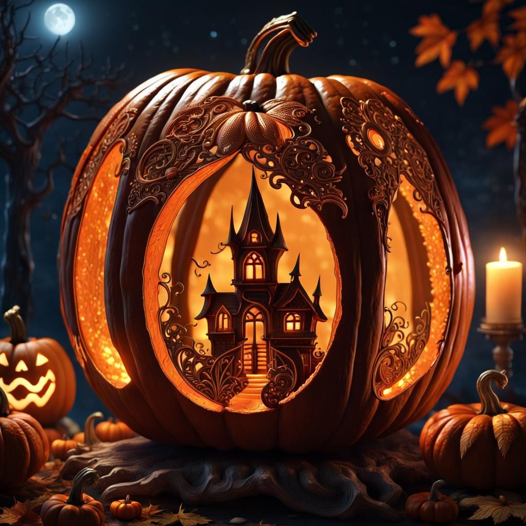 "carved pumpkin  by @Diellys