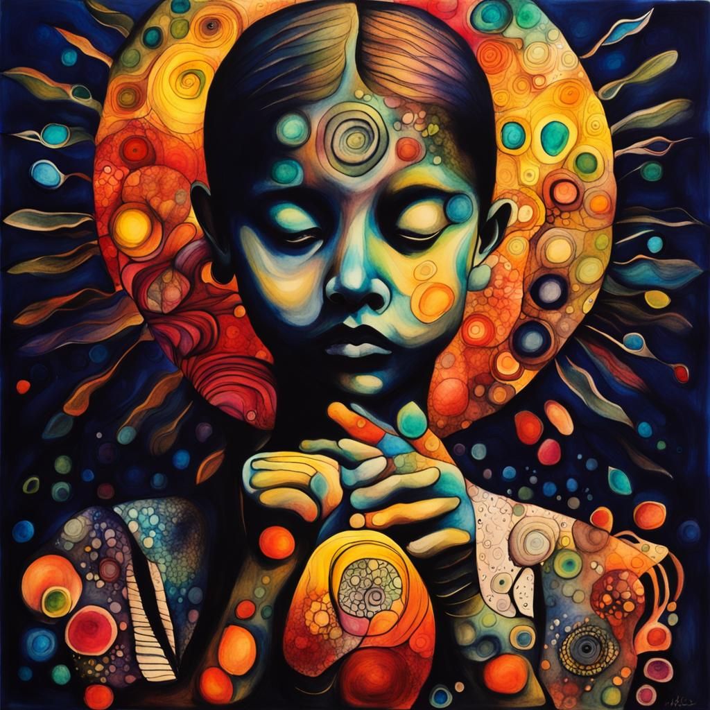 color nuerograhic drawing organic abstraction art therapy, a...