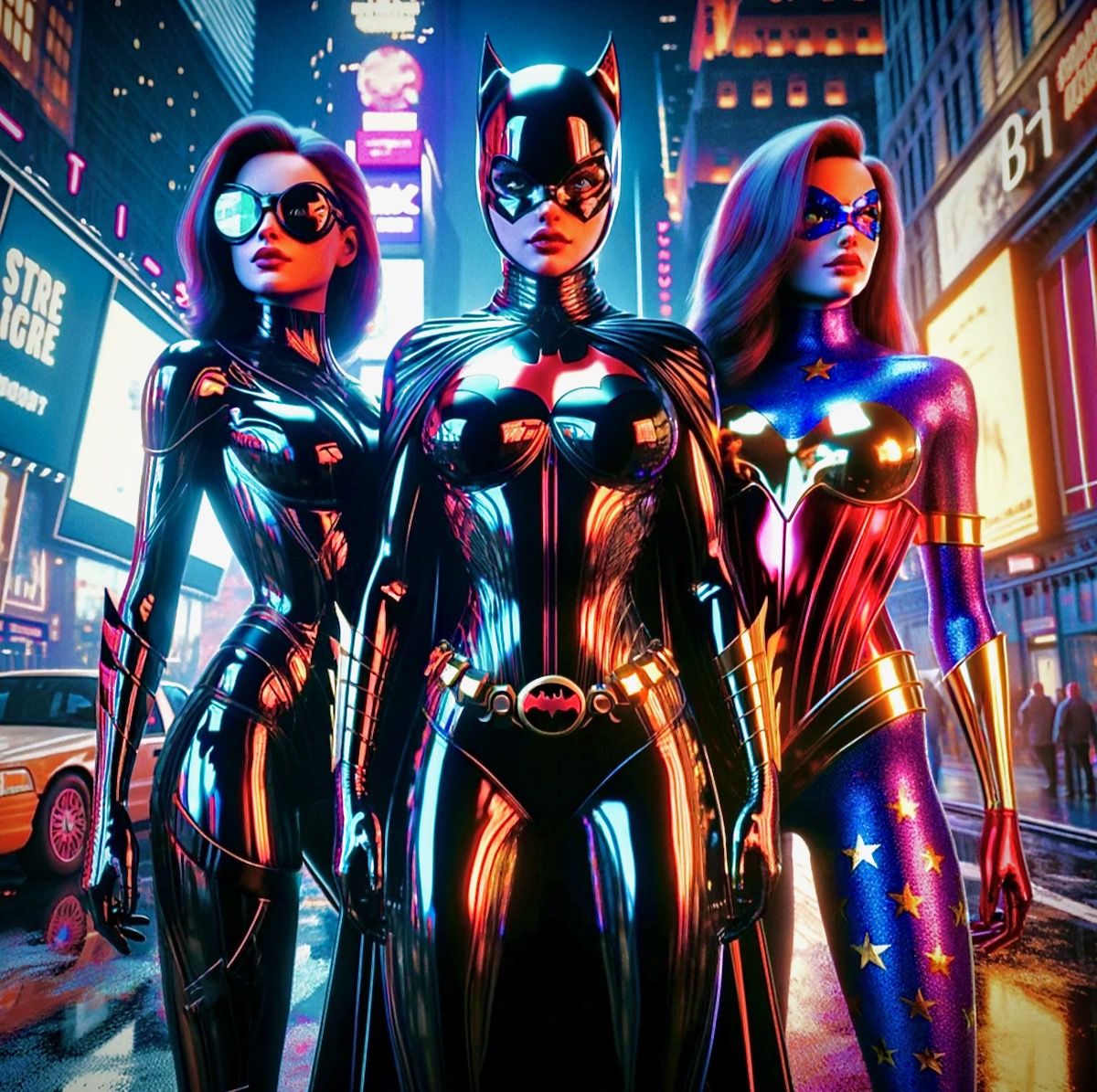 Catwoman, Batwoman, and Wonder Woman